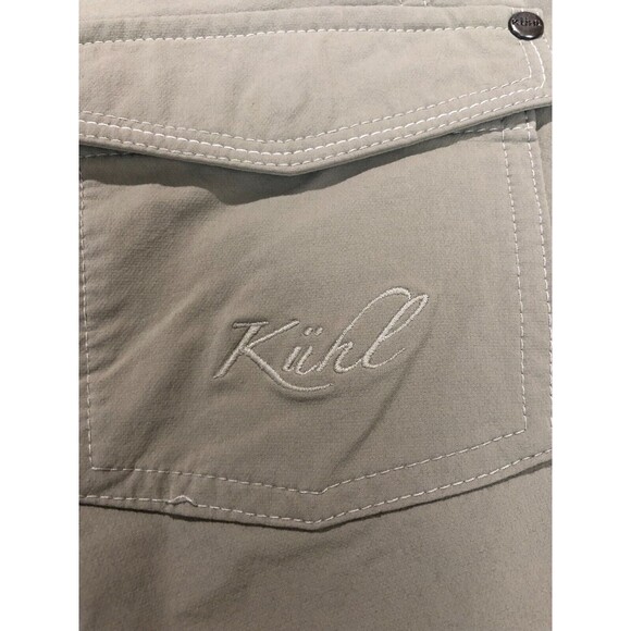 Kuhl Capri Pants Women's 10 Light Gray Cargo Pockets Regular Fit Straight Leg - Picture 3 of 6
